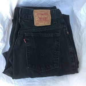 Vintage Denim, Levi’s 550 High-Waisted, Black, Tapered jeans